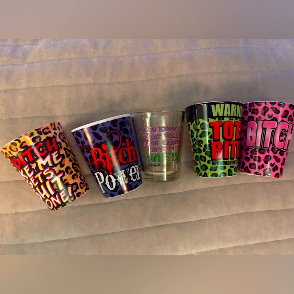 Naughty Novelty Colorful Print Shot Glass Set